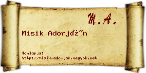 Misik Adorján névjegykártya